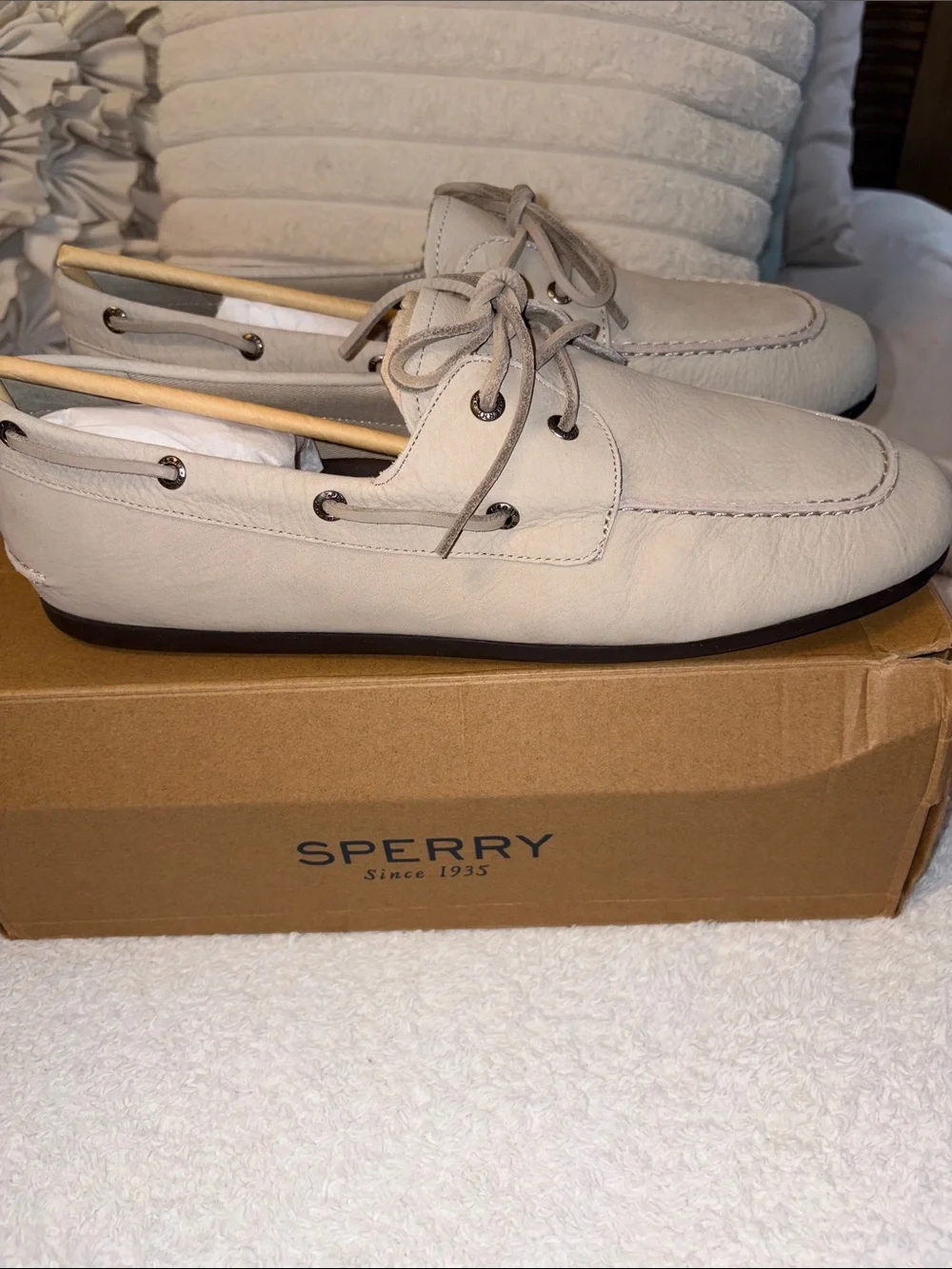Sperry Men's Slim Boat Beige Leather Shoes